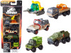 "Jurassic World" Total Tracker Team Set of 5 pieces Diecast Model Cars by Matchbox