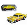 Hot Wheels 1:18 1957 Chevrolet Bel Air (Yellow with Pink Flames) Diecast Car Model