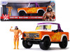 1/24 Jada Hollywood Rides - WWE "Macho Man" Randy Savage & 1973 Ford Bronco (Orange with purple top) Diecast Car Model