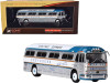 1959 GM PD4104 Motorcoach Bus "Greyhound" Airport Express "Destination: Airport" Silver and Blue with White Top "Vintage Bus & Motorcoach Collection" 1/87 Diecast Model by Iconic Replicas