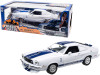 1/18 Greenlight 1976 Ford Mustang II Cobra II (Jill Munroe's) White with Blue Racing Stripes "Charlie's Angels" (1976-1981) TV Series Diecast Car Model