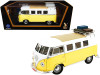 1/18 Road Signature 1962 Volkswagen Microbus with Roof Rack and Luggage (Yellow and White) Diecast Model