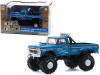 1974 Ford F-250 Ranger XLT Monster Truck with 48-Inch Tires "Midwest Four Wheel Drive Center" Blue "Kings of Crunch" 1/43 Diecast Model Car by Greenlight