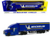 2019 Mack Anthem 18 Wheeler Tractor-Trailer "Michelin Tires" Blue with Yellow Stripes 1/64 Diecast Model by Greenlight