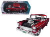 1955 Chevrolet Bel Air Burgundy With Blower Timeless Classics 1/18 Diecast Model Car by Motormax