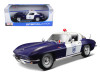 1965 Chevrolet Corvette Blue and White Police 1/18 Diecast Model Car by Maisto