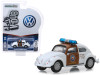 Classic Volkswagen Beetle "Chiapas Traffic Police" (Mexico) White and Brown "Club Vee V-Dub" Series 9 1/64 Diecast Model Car by Greenlight