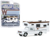 1966 Dodge D100 Pickup Truck with Winnebago Slide-In Camper White with Brown Top "Hobby Exclusive" 1/64 Diecast Model Car by Greenlight