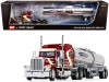 Peterbilt 389 70" Mid Roof Sleeper Cab with Brenner Chemical Tank Trailer "Time D.C." Burgundy 1/64 Diecast Model by DCP/First Gear