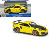 1/24 Maisto Porsche 911 GT2 RS (Yellow with Carbon Hood & Gold Wheels) Diecast Car Model