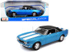 1968 Chevrolet Camaro Z/28 Coupe Blue Metallic with White Stripes and Black Top 1/18 Diecast Model Car by Maisto