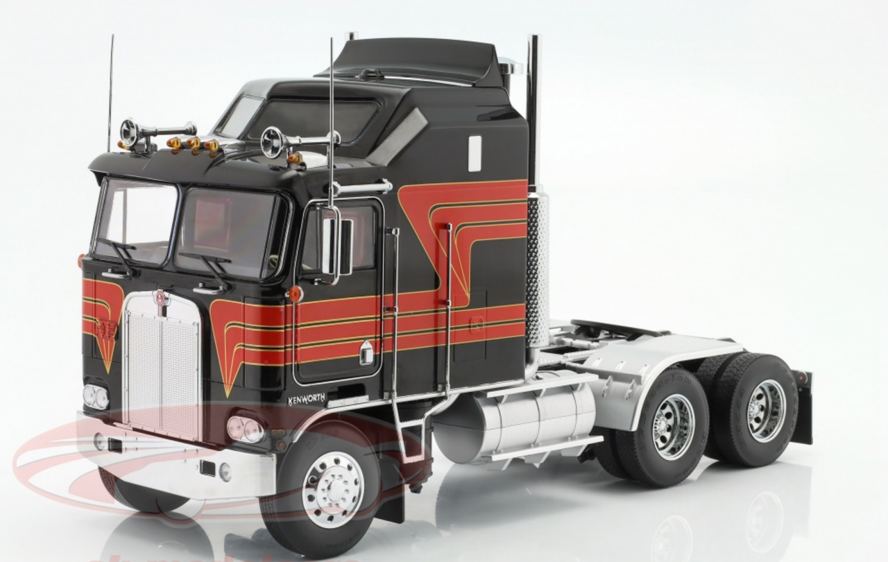 1/18 Road Kings 1976 Kenworth K100 Aerodyne Truck (Black) Diecast Car