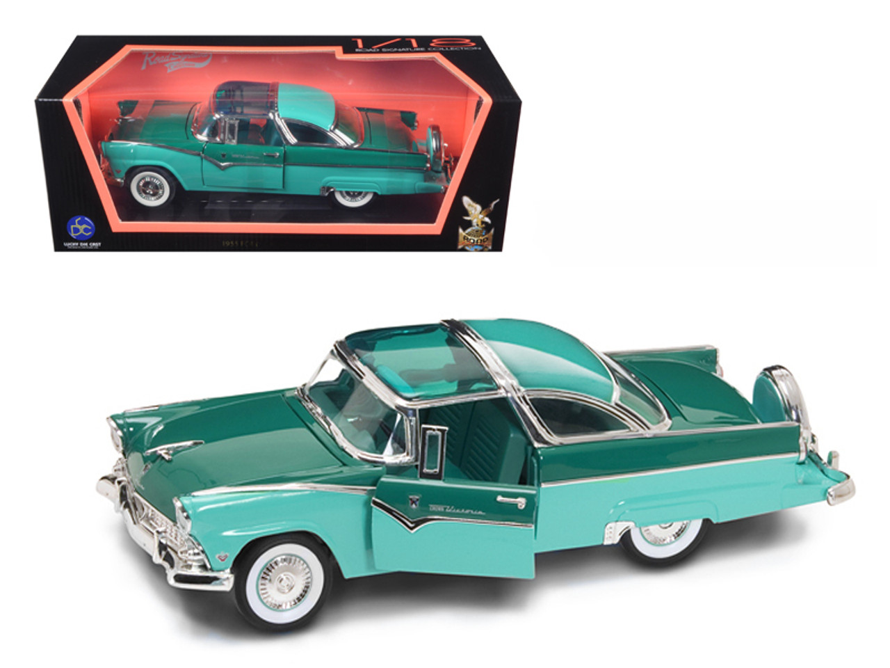 1/18 Road Signature 1955 Ford Fairlane Crown Victoria (Green) Diecast Car Model