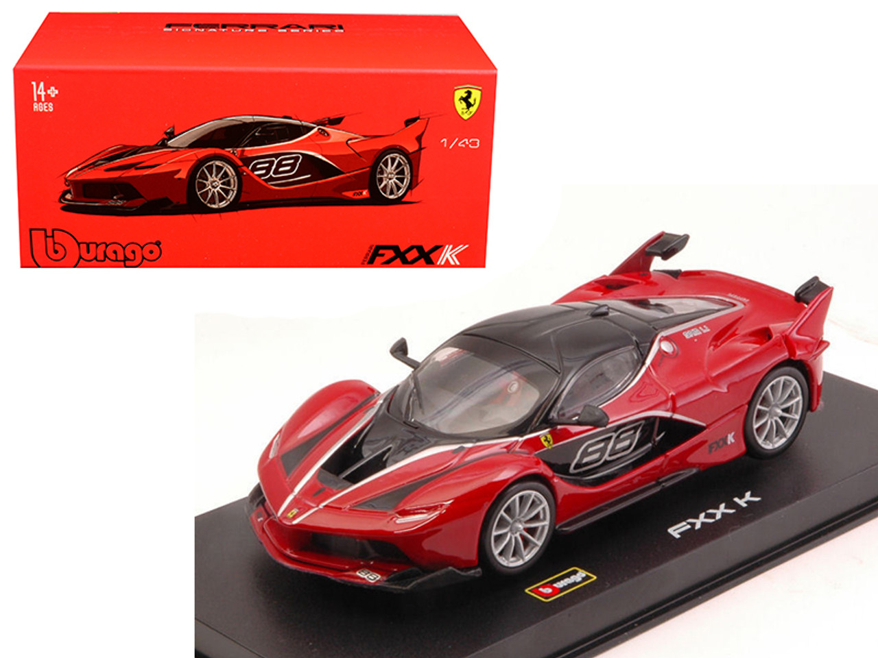 Ferrari FXX-K #88 Red Signature Series 1/43 Diecast Model Car by Bburago