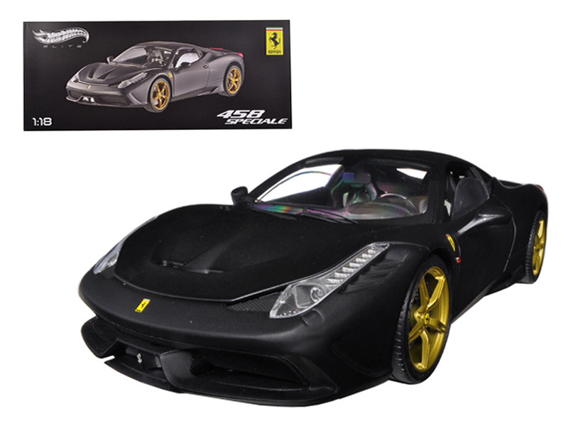 1/18 Hot Wheels Elite Ferrari 458 Speciale (Matte Black) Diecast