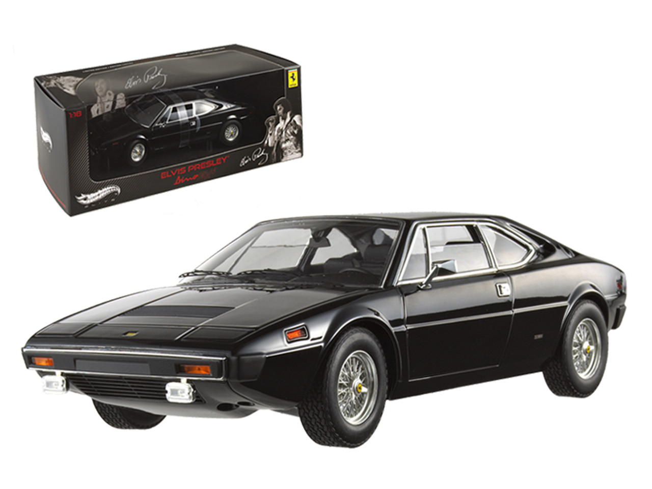 Ferrari Dino 308 GT4 Elvis Presley Owned Black Elite Edition 1/18 Diecast  Model Car by Hotwheels