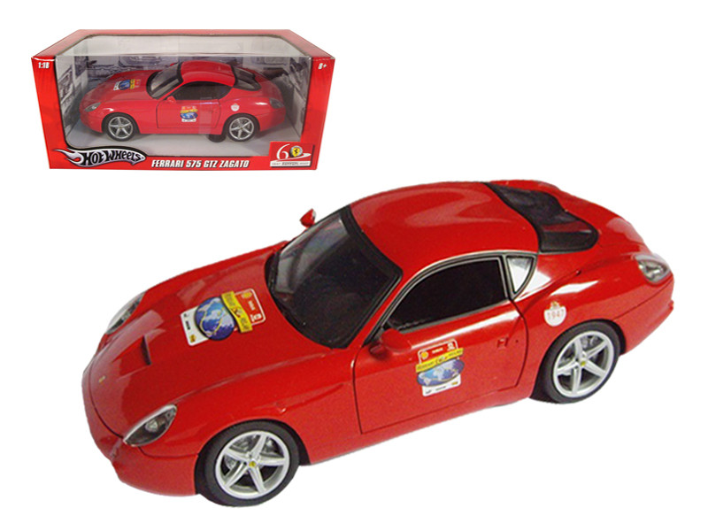 ミニカー FERRARI 575 GTZ 1:18 FERRARI 575 GTZ ZAGATO COUPE GRAY 1:18 HOT WHEELS ELITE BOX HAS