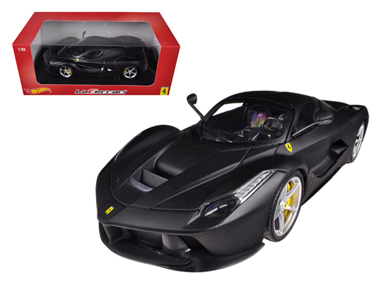 1/18 Hot Wheels Ferrari Laferrari F70 Hybrid Matt Black Diecast Car Model
