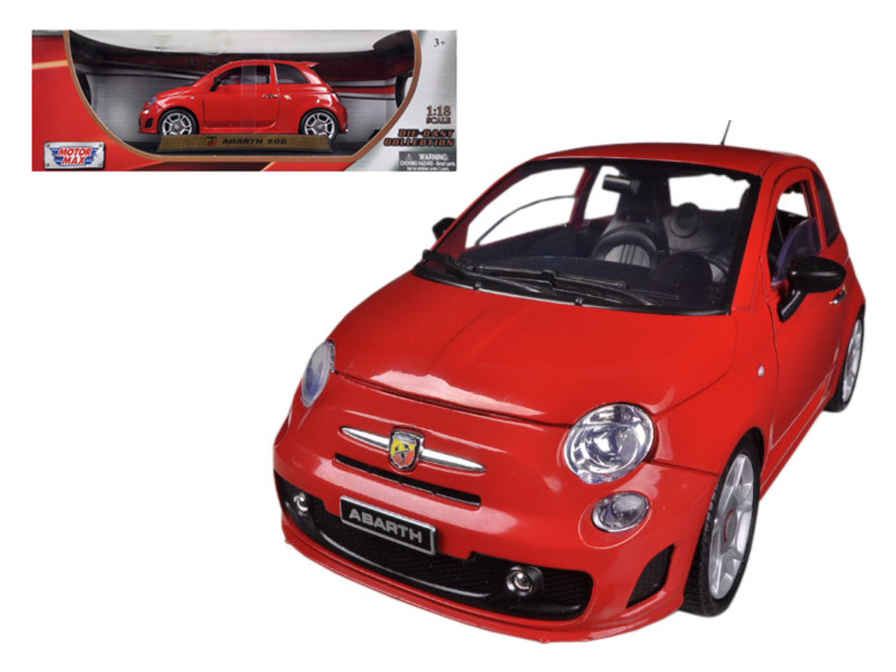 1/18 Motormax Fiat 500 Abarth (Red) Diecast Car Model