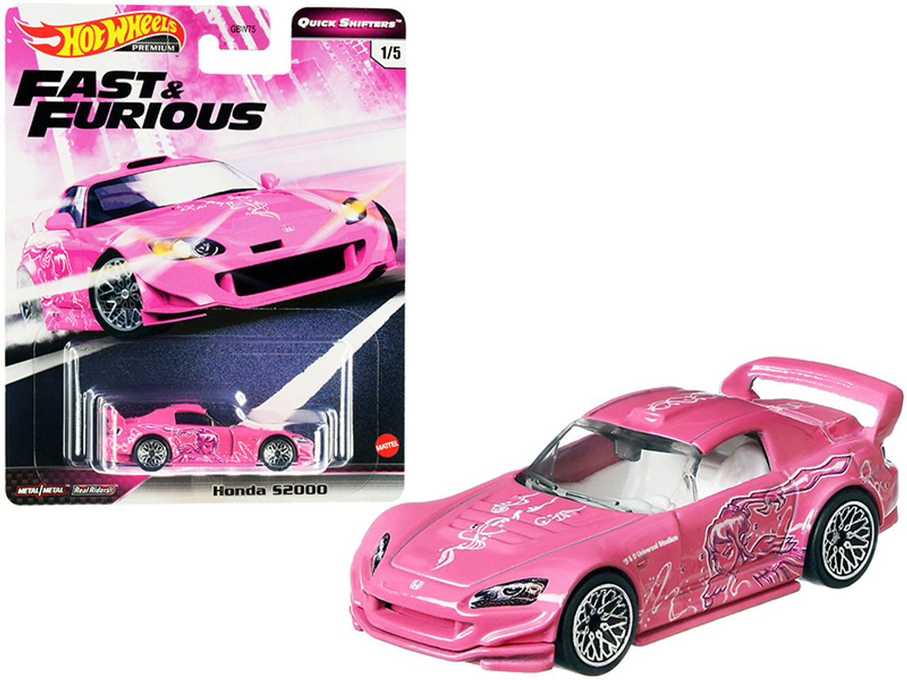 Honda S2000 Pink with Graphics "Fast & Furious" Diecast Model Car by Hot Wheels