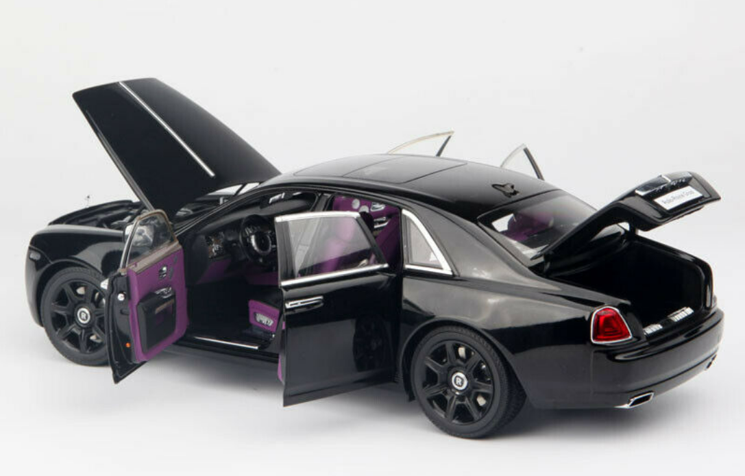 1&frasl;18 Kyosho Rolls-Royce RR Ghost (Diamond Black) Diecast Car Model