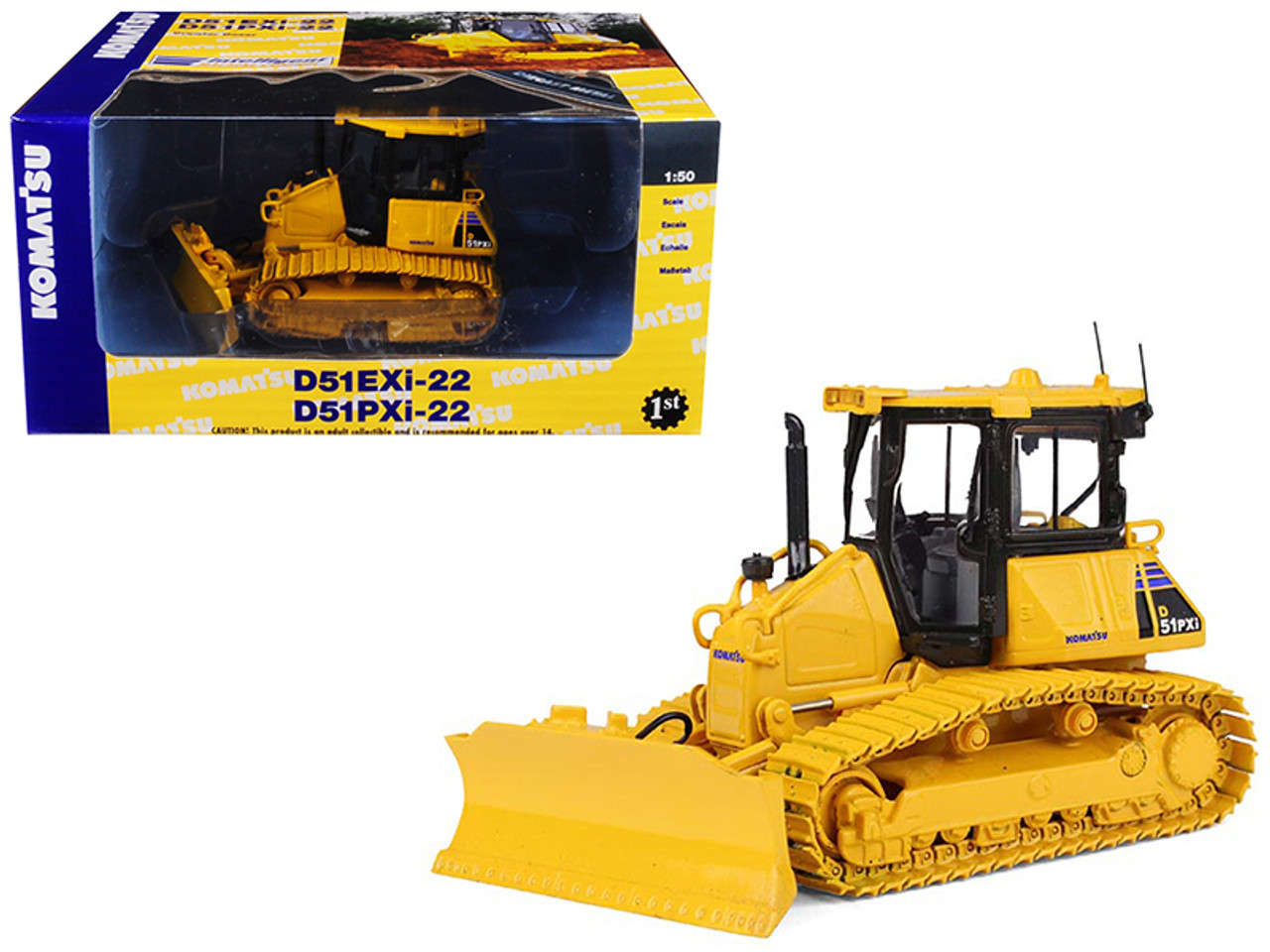 Komatsu D51PXi-22 Dozer with Hitch 1/50 Diecast Model by First Gear