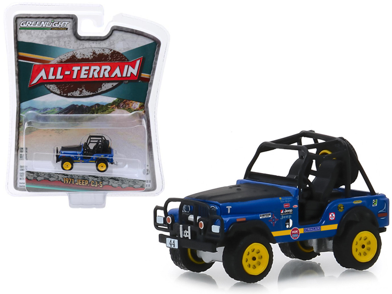 1971 Jeep CJ-5 #44 Baja Cragar Dark Blue with Black Hood 