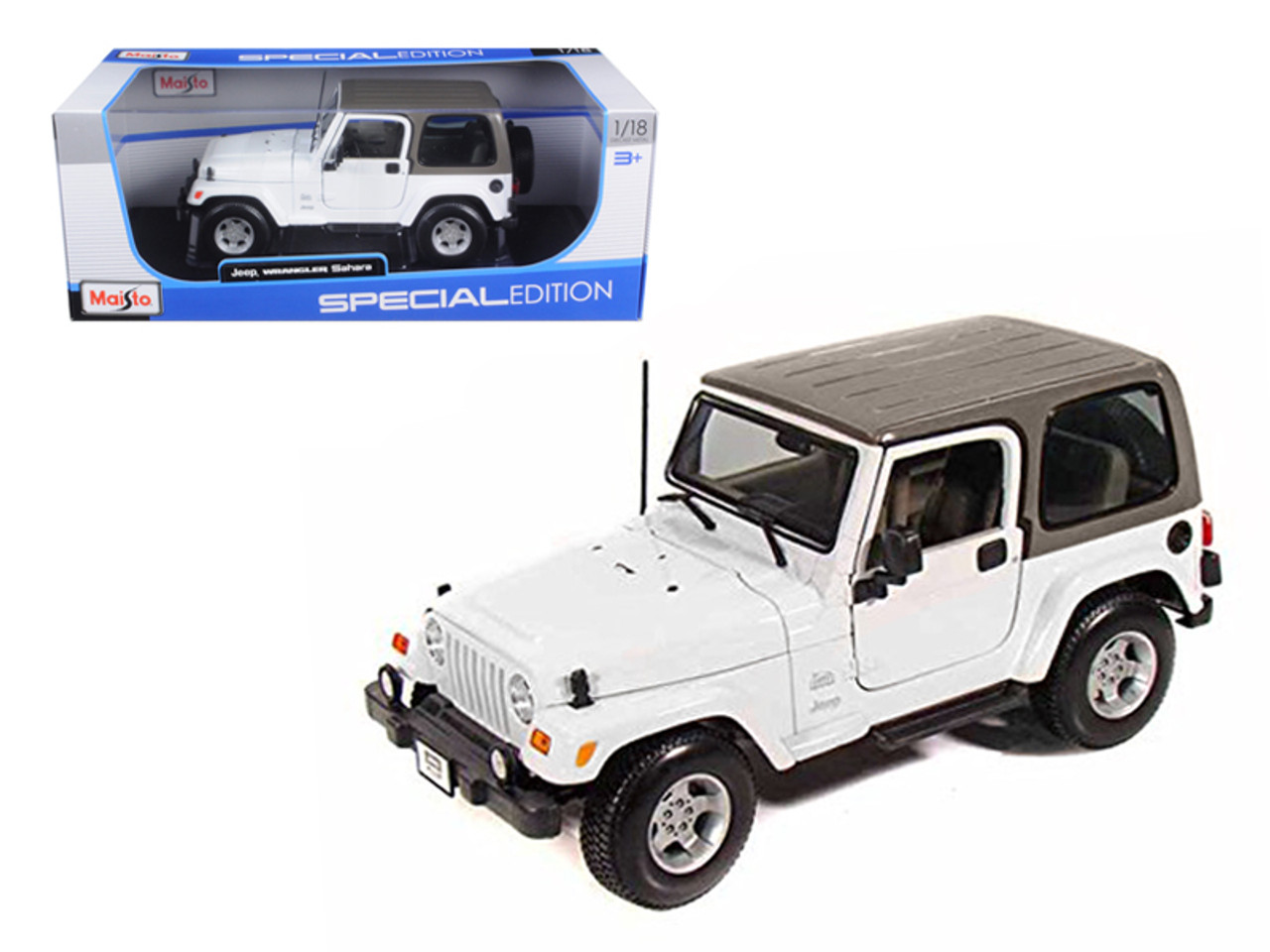 ミニカー<br> 1 18 Jeep Wrangler Sahara(ホワイト×グレー) 「SPECIAL 