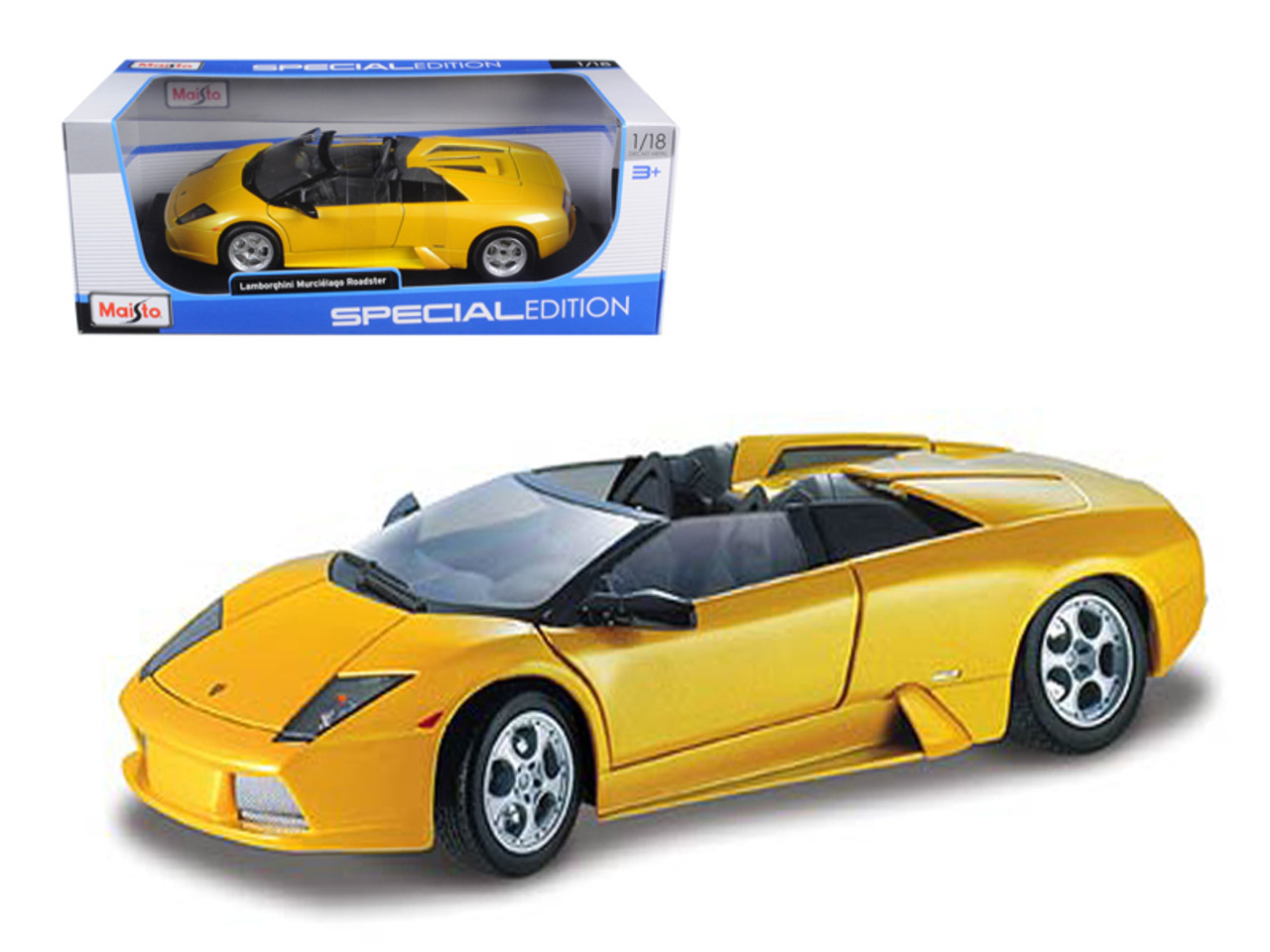 Lamborghini Murcielago Roadster Yellow 1/18 Diecast Model Car by Maisto