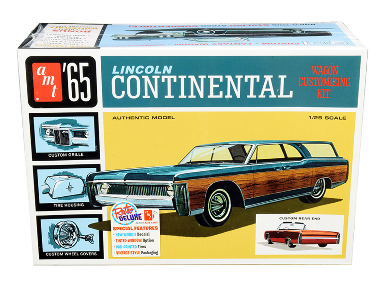 Skill 2 Model Kit 1965 Lincoln Continental 3 in 1 Kit 1/25 Scale Model by  AMT