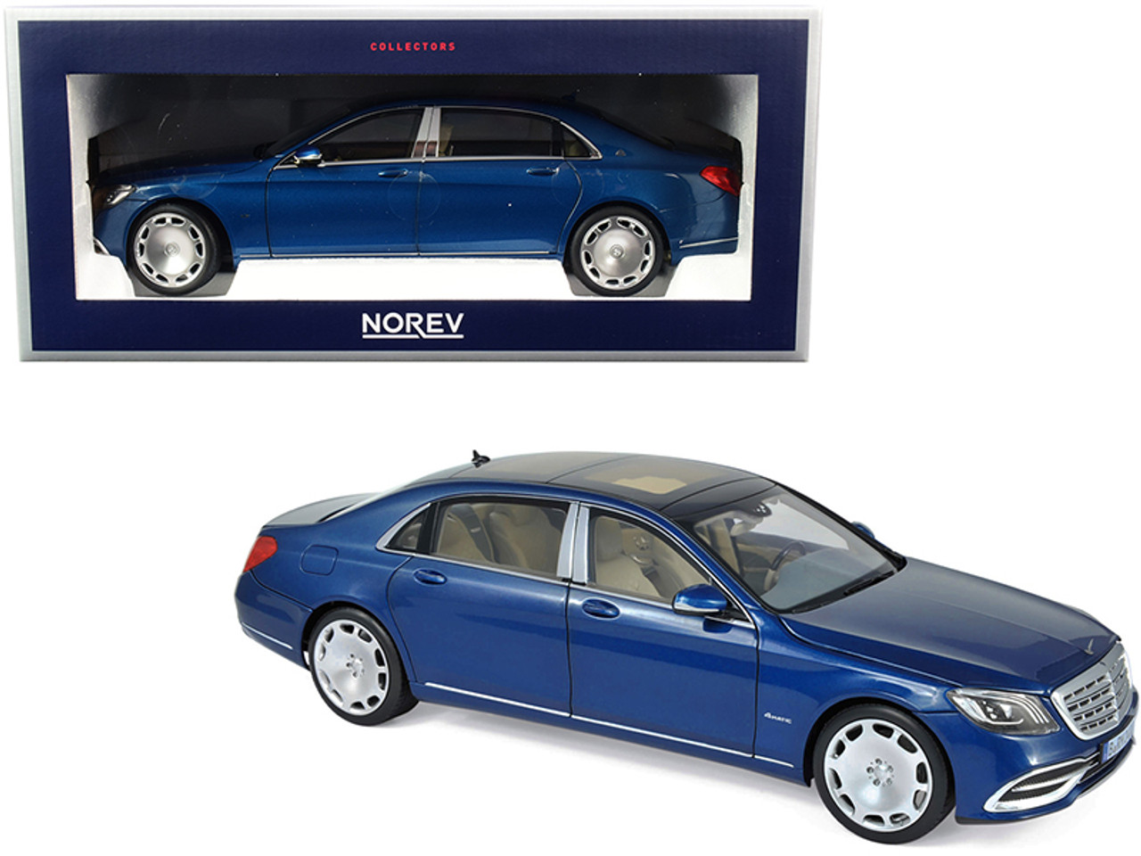 2019 Mercedes Maybach S 650 Blue Metallic 1/18 Diecast Model Car by Norev