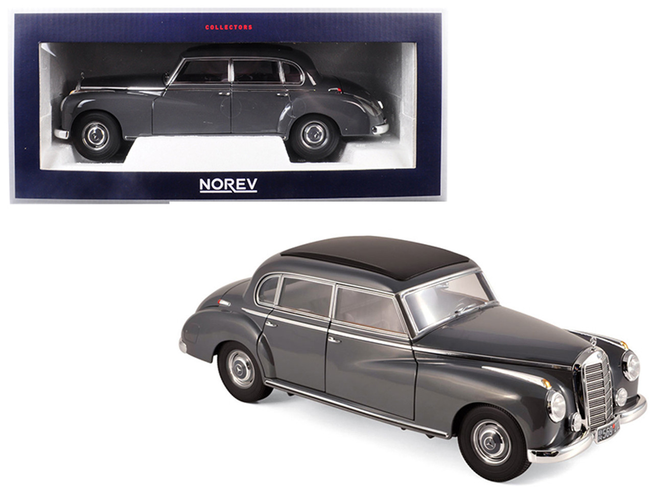 1/18 Norev 1955 Mercedes Benz 300 (Dark Gray) Diecast Car Model