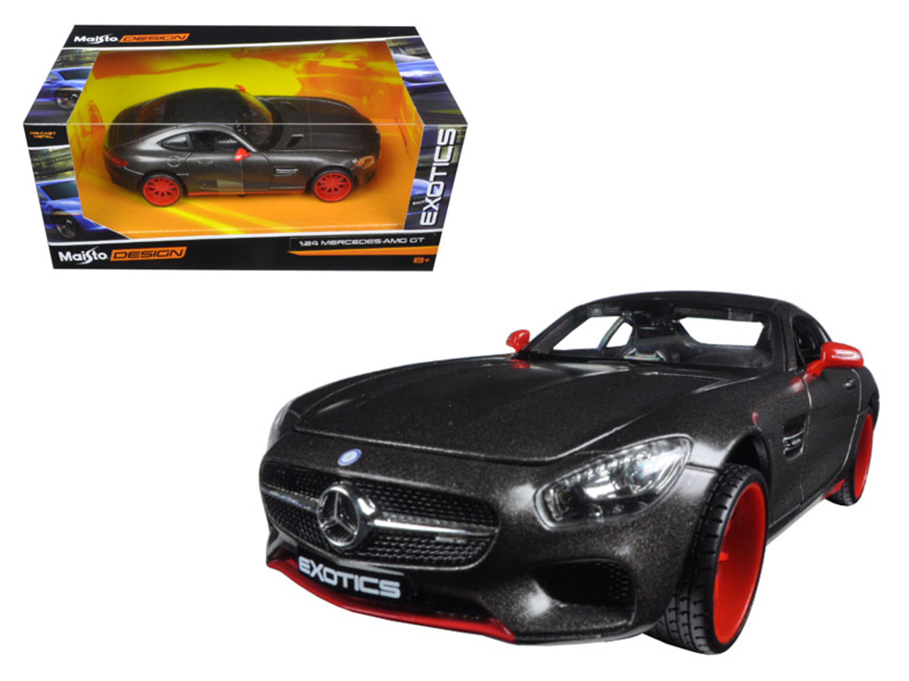 Mercedes AMG GT Black "Exotics" 1/24 Diecast Model Car by Maisto