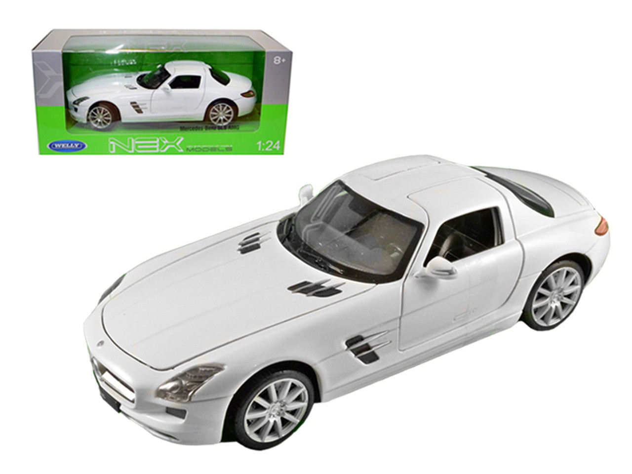 Mercedes SLS AMG White 1/24 Diecast Model Car by Welly