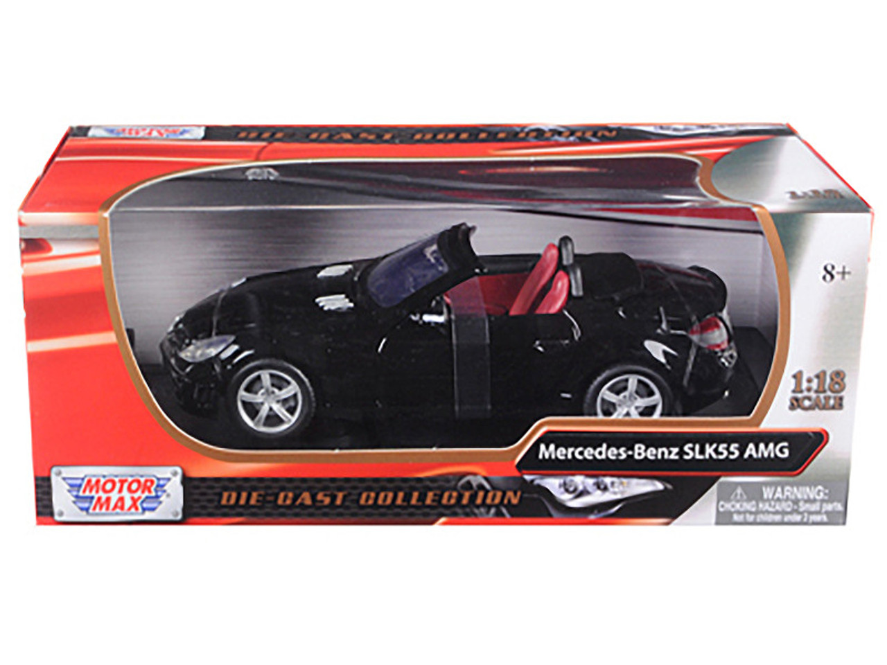 モーターマックスMOTORMAX 1/18 メルセデスベンツSLK55 AMG 2005 Mercedes SLK55 AMG Black 1/18 Diecast Model Car by