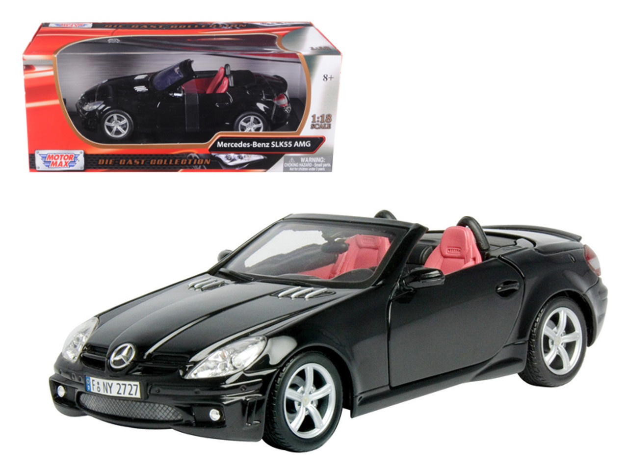 モーターマックスMOTORMAX 1/18 メルセデスベンツSLK55 AMG 2005 Mercedes SLK55 AMG Black 1/18 Diecast Model Car by