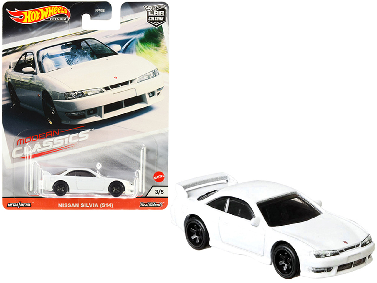 Nissan Silvia (S14) White "Modern Classics" Diecast Model Car by Hot Wheels