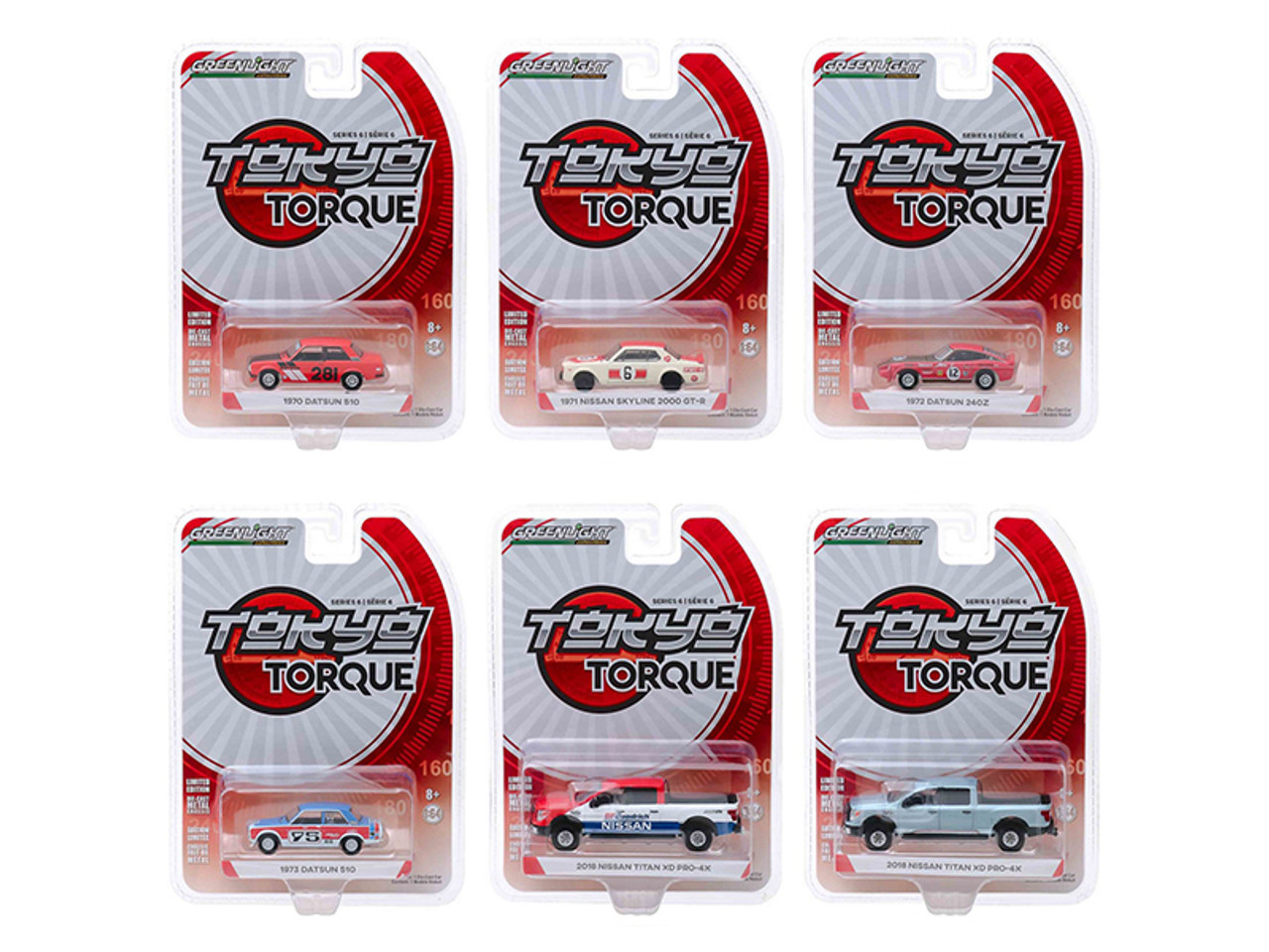 "Tokyo Torque" Set of 6 pieces Series 6 1/64 Diecast Model Cars by Greenlight