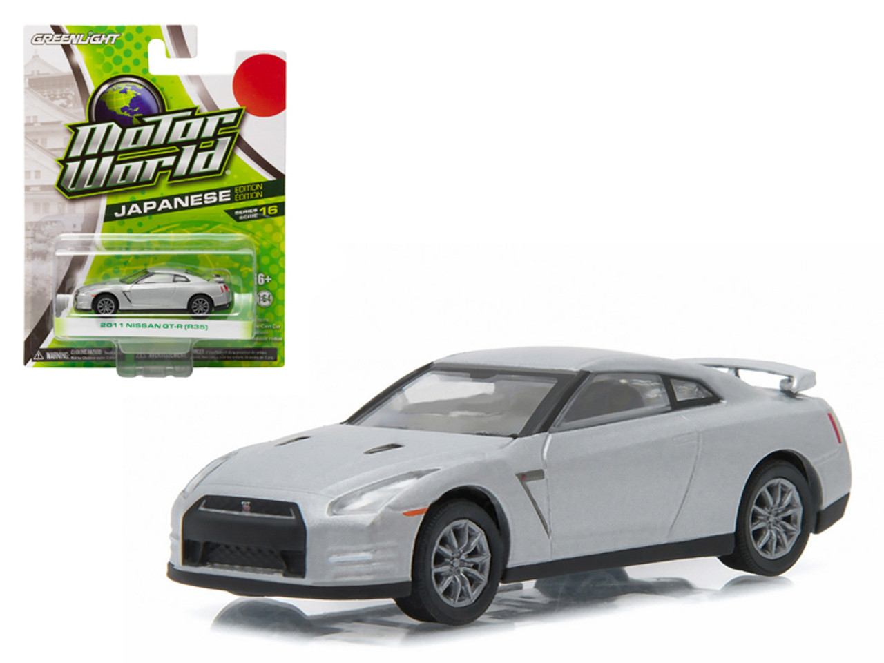 2011 Nissan GT-R R35 Silver 1/64 Diecast Model Car by Greenlight