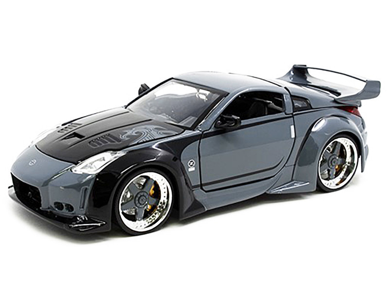 D.K.'s Nissan 350Z Gray and Black "Fast & Furious" Movie 1/24 Diecast Model Car by Jada