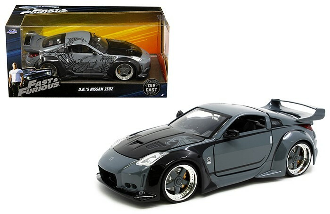 D.K.'s Nissan 350Z Gray and Black "Fast & Furious" Movie 1/24 Diecast Model Car by Jada
