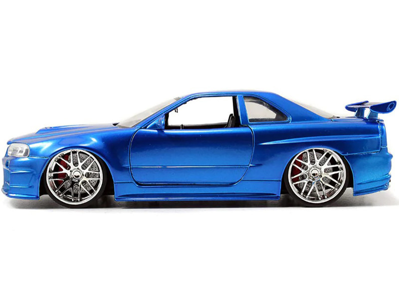 1/24 Jada Brian's Nissan GTR Skyline R34 Blue "Fast & Furious" Movie Diecast Model Car