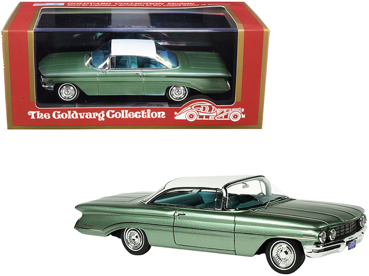 1960 Oldsmobile Fern Green Mist Metallic with White Top Limited Edition to 220 pieces Worldwide 1/43 Model Car by Goldvarg Collection