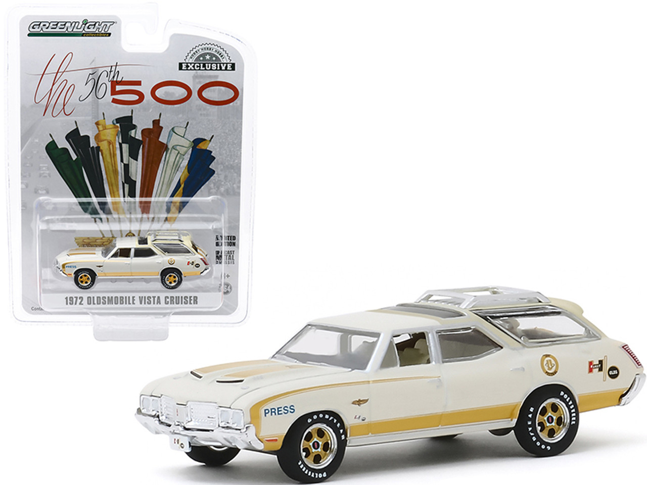 1972 Oldsmobile Vista Cruiser Official Press Car "56th Annual Indianapolis 500 Mile Race" "Hobby Exclusive" 1/64 Diecast Model Car by Greenlight