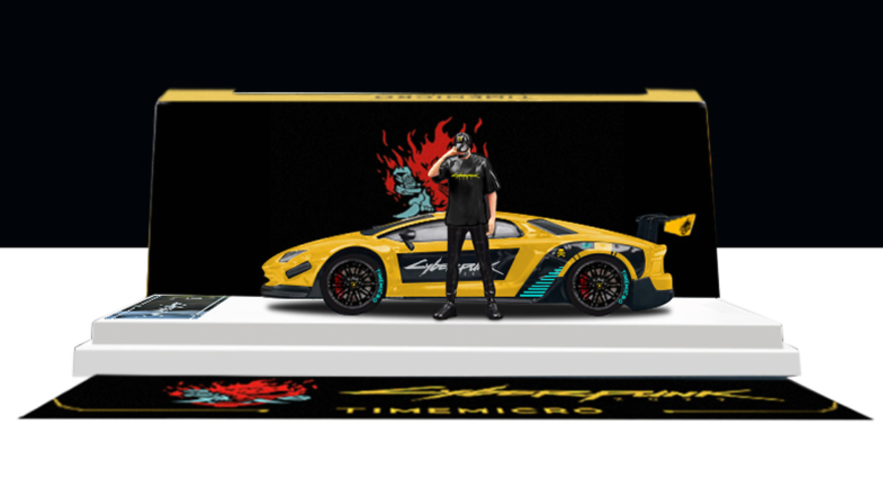 1/64 Lamborghini LP700 2.0 Cyberpunk 2077 Deluxe Edition with Figure Diecast Model Car by Time Model
