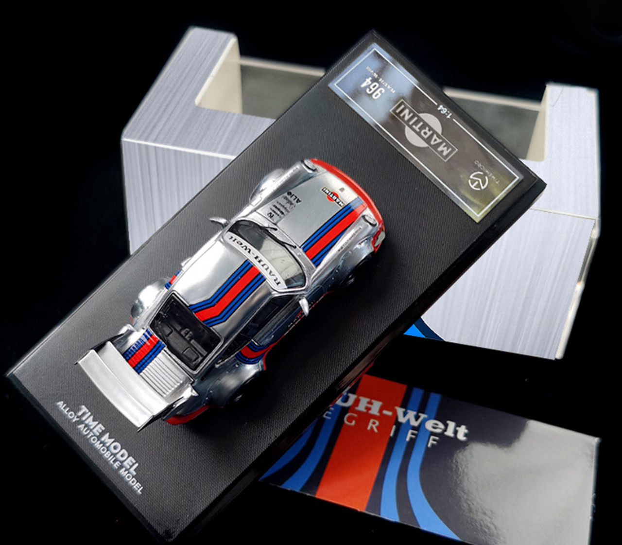 1/64 Time Model Porsche 911 964 RWB Martini High Rear Wing Diecast Car Model