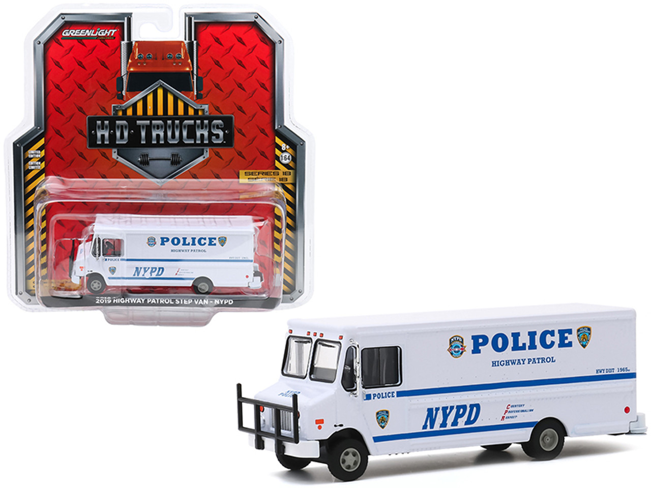 2019 Highway Patrol Step Van "New York City Police Dept" (NYPD) White "H.D. Trucks" Series 18 1/64 Diecast Model by Greenlight