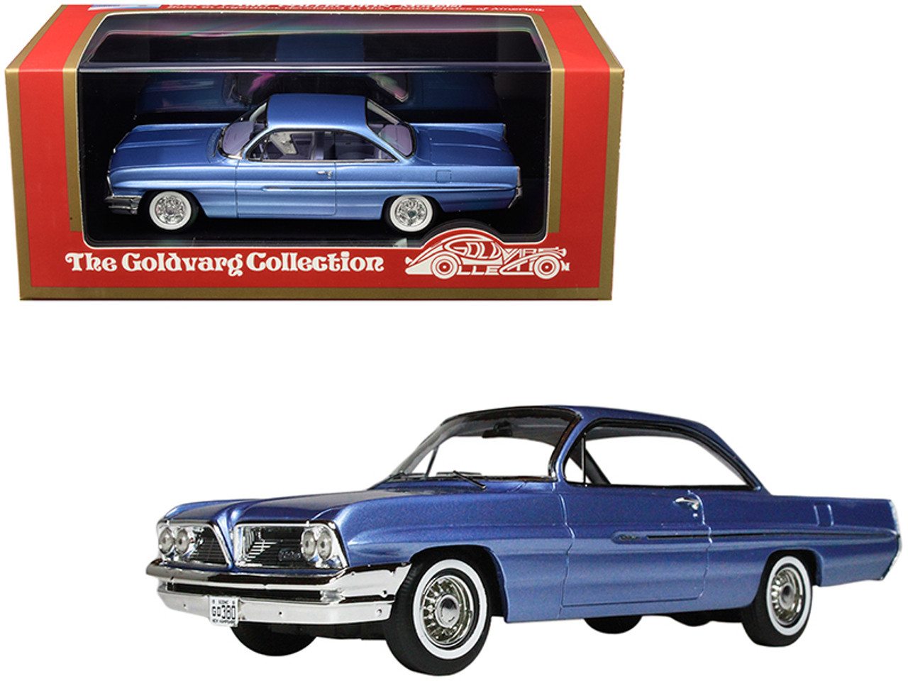 1961 Pontiac Catalina Twilight Mist Blue Metallic Limited Edition to 220 pieces Worldwide 1/43 Model Car by Goldvarg Collection