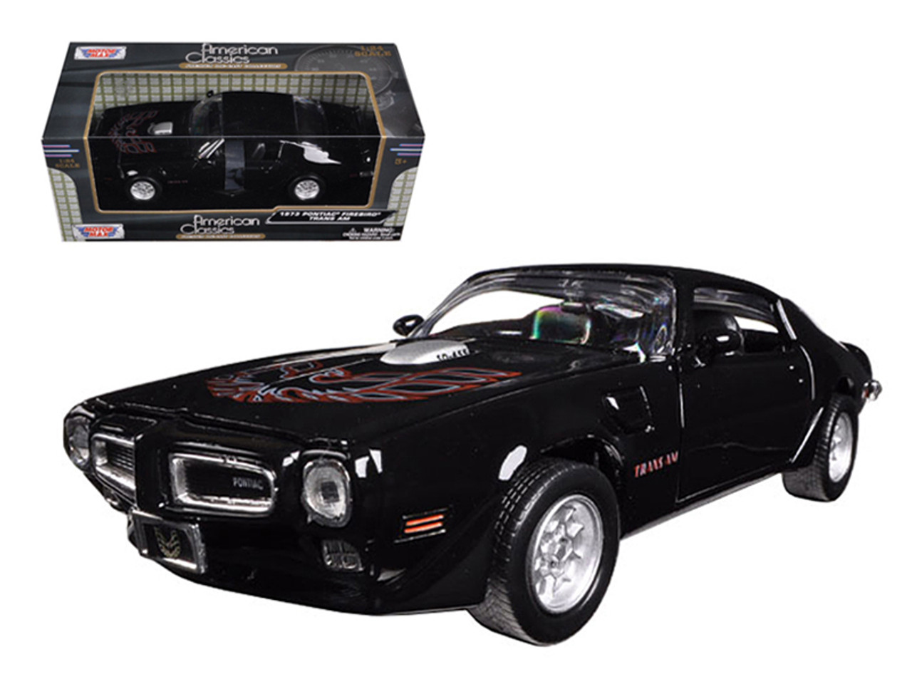 1973 Pontiac Firebird Trans Am Black 1/24 Diecast Model Car