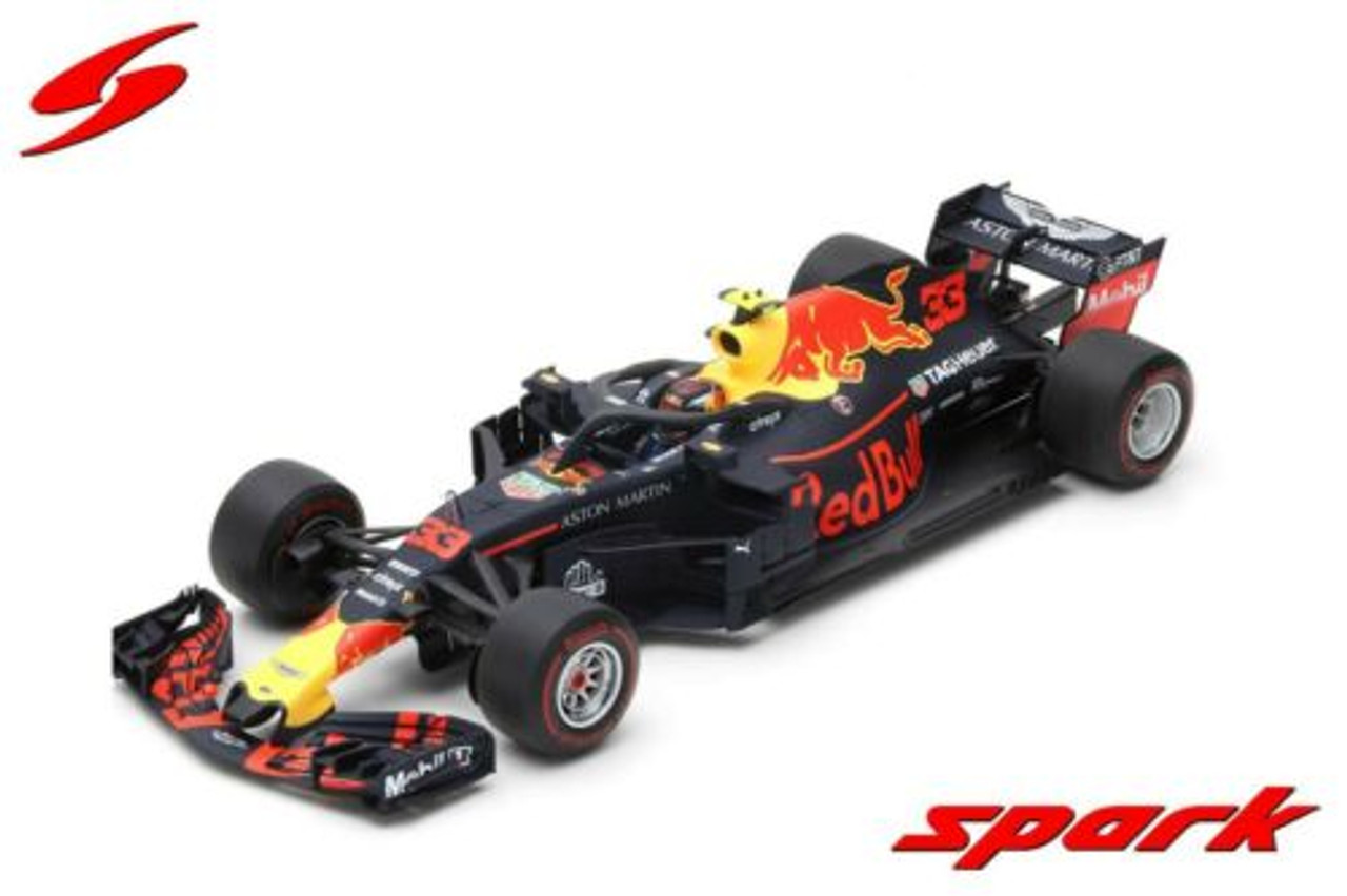 1/18 Red Bull Racing-TAG Heuer No.33 Winner Mexican GP 2018 Aston Martin Red Bull Racing-TAG Heuer RB14 Max Verstappen model car by Spark
